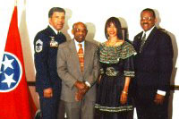 CM Sergeant Couch, Major Conley, Sr. CBer Brenda L. Cleaver and CBer Bill Dirl