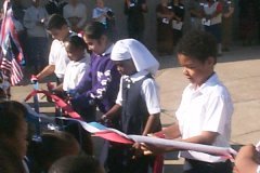 [photo 1:  Ribbon cutting ceremony at Van Zandt-Guinn Elementary school.]