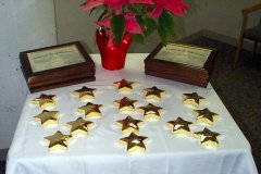 [Photo 1: The "Shining Star" awards.]