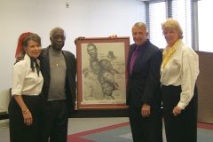 [Photo 2: HUD Committee member Pam Dodge, honored guest Jim Freeman.]