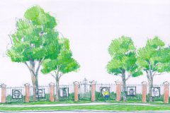 [Photo 3: An artist's sketch of the transformed Wall of Fame]