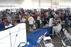 [Photo: Booths at the San Diego Leadership Day.]
