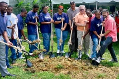 [Photo 3: YouthBuild students breaking new ground.]