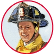[Photo 1: Vintage illustration of a fire fighter.]