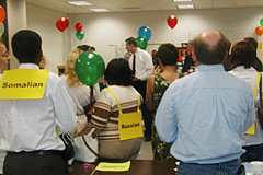 [Photo 5: Fair participants.]