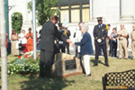 [Photo 2: Mayor Masiello joining Len and Nancy Castrianno to unveil the dedication plaque at 'Remembrance Park' in downtown Buffalo]