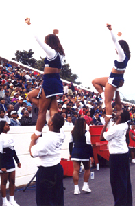 [Photo of Saint Augustine's cheerleaders]
