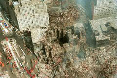 [Photo 3: Hole in building is where the HUD OIG office once stood.]