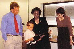 [Photo 2: First-grader honored for writing about Dr. Martin Luther King.]