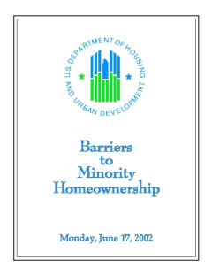 [Image: Cover of Barriers to Minority Homeownership report]