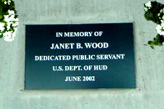 [Photo 3: In memory of Janet B. Wood, dedicated public servant.]