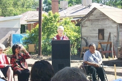 [Photo: A house raising celebration for the Kunga family was held at the site.]