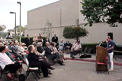 [Photo 3: Mark Ankenman thanking those who worked on the project]