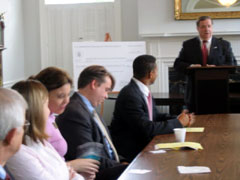 [Photo 2: Nick Shelley presents high lights from talking points on Continuum of Care