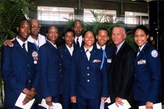 [Photo 3: Charles Bolden with the C.A. Johnson Preparatory Academy Air Force ROTC]
