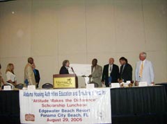 [Photo 2: Bob Sellers announcing $500,000 endowment]