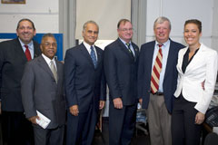 [Photo:  Daniel Altilio, Bishop Robinson, Philip F. Maggano, Mayor Jerramiah Healy, Thomas DeGise, Chanda Gibson]