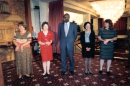 Photo of Mary Lou Crane, Mary Ann Wilson, Davey Gibson, Rosanna Marquez, and Mary Madden at local awards reception.