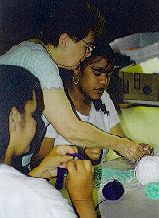 Photo of women learning to knit