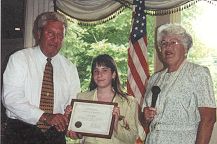 Photo of participant recieving poster contest certificate