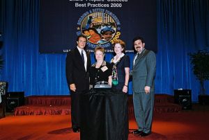 Recipients receiving award from Secretary Cuomo & Deputy Secretary Ramirez