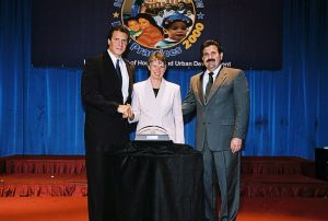 Photo of Cathy Yochheim receiving Best of the Best award