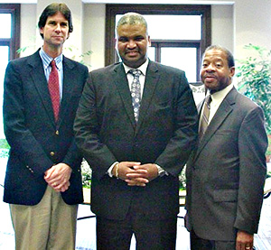 [Photo: Pictured left to right are Eric Bickley, SC HUD Public Housing Program Center Director; Edward Jennings Jr., HUD Regional Administrator; Larry Knightner, SC HUD Field Office Director]