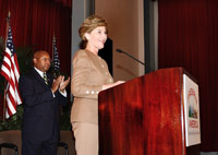 [Photo: First Lady Laura Bush and HUD Secretary Alphonso Jackson]