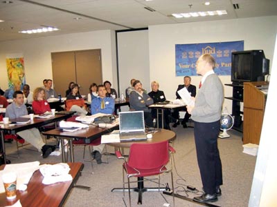 [Photo 3: CPD Representative David Zeise Discussed the Emergency Shelter Grant Program with Grantees.]