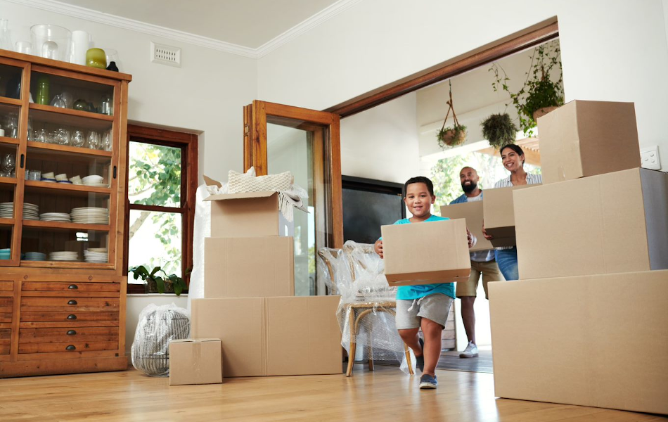 Family moving into a house Family moving into a house