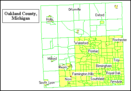 Cities In Oakland County Mi Map Oakland County Consolidated Plan Executive Summary