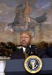 [Photo of Secretary Alphonso Jackson at the podium]