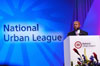 [Photo: Secretary Jackson addresses the National Urban League]
