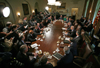[Photo: Secretary Jackson in a cabinet meeting  Oct 24, 2005 with President Bush]
