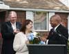 [Photo: Congressman Reynolds, Marie Strassner, and Secretary Jackson.]