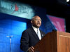 [Photo: Secretary Jackson addressing the World Urban Forum 3.]