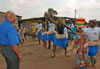 [Photo: Secretary Jackson viewing arrival ceremony at the Ashaiman Tulaku Community in Accra, Ghana]