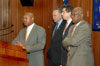 [Photo: Secretary Jackson with Senator Charles Schumer, Former HUD Secretary Andrew Cuomo, and Congressman Edolphus Towns]