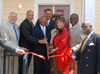 [Photo: Secretary Jackson with Bob Greer, President-Michaels Development Company ; Mayor Ray Nagin, New Orleans city officials and new Desire resident Gertrude Nevilles do a ribbon cutting opening a new residence in the Ninth Ward Grand Opening of the New Desire]